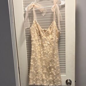 Miami Cream Sequin Embellished Top Francesca’s